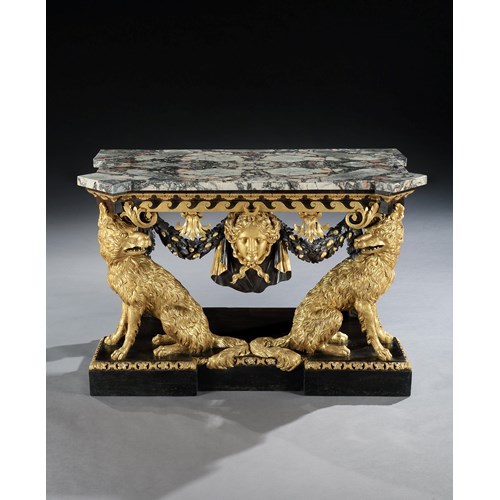 A George II Parcel Gilt Side Table Attributed